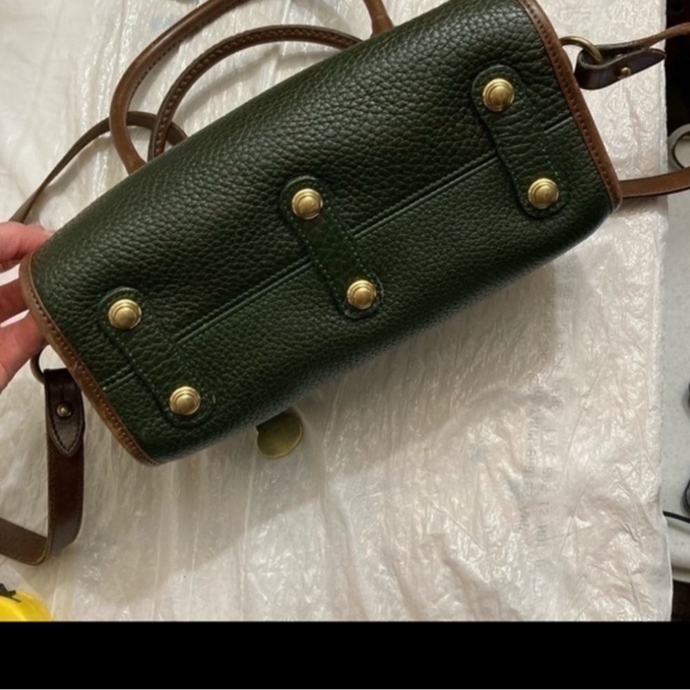 Dooney and Bourke A6 AWL rare green brown all weather leather satchel 2way bag - Picture 7 of 9